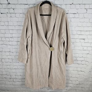 CP SHADES | Marian lined long cotton corduroy pocket cardigan jacket